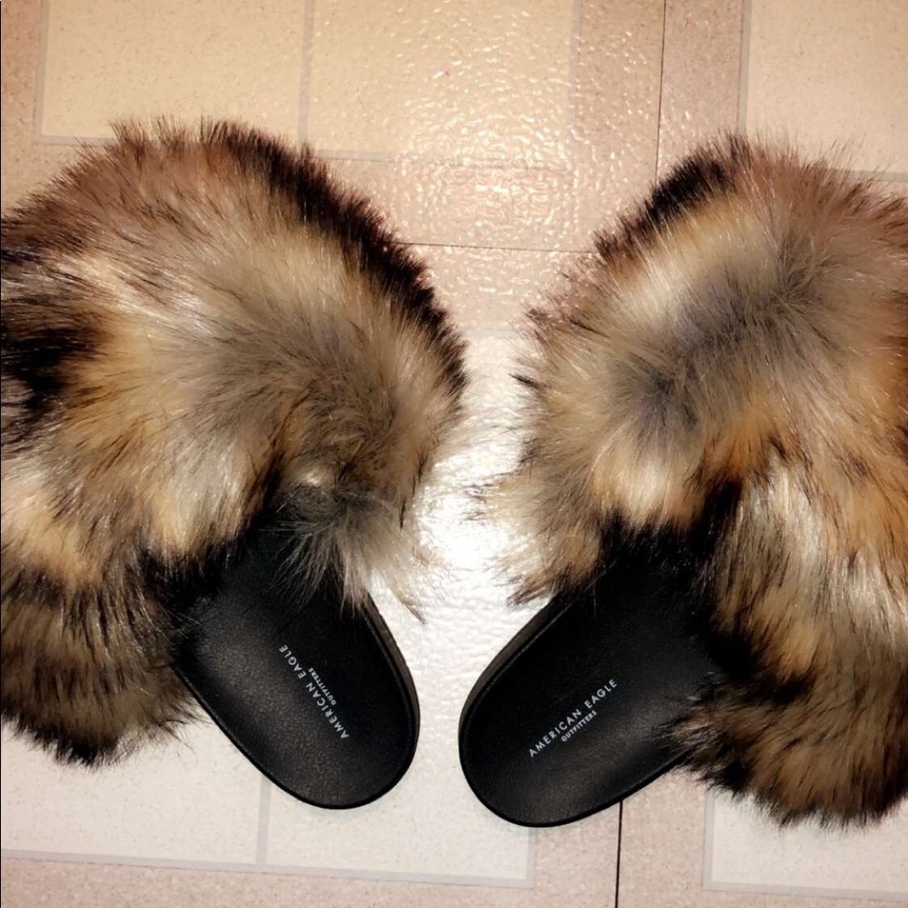 Faux Fur Slides